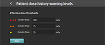 Working with Patient Dose History Warning Levels