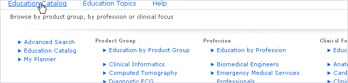 Navigate the Education Catalog