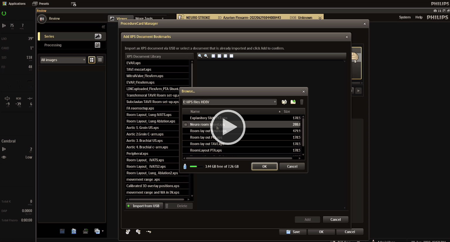Uploading a new instruction document from USB